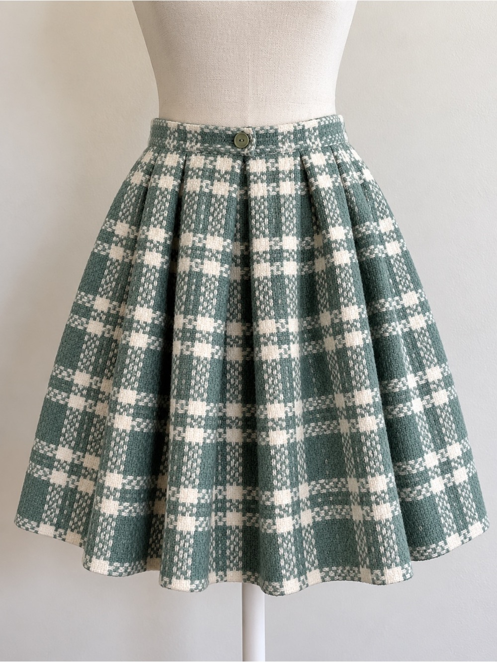 Vintage Jantzen 60s 70s Plaid Pleated Skirt Talon Zip USA Size 10 Woven Midi